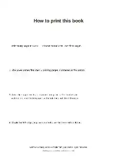 Last page of the same book, printing instructions titled How to print this book